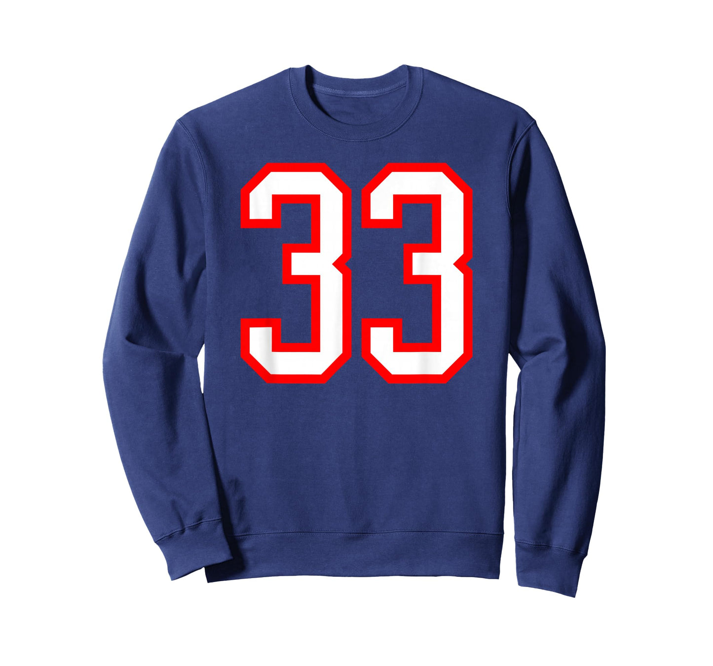 White Red Sports Team Number 33 T-Shirt