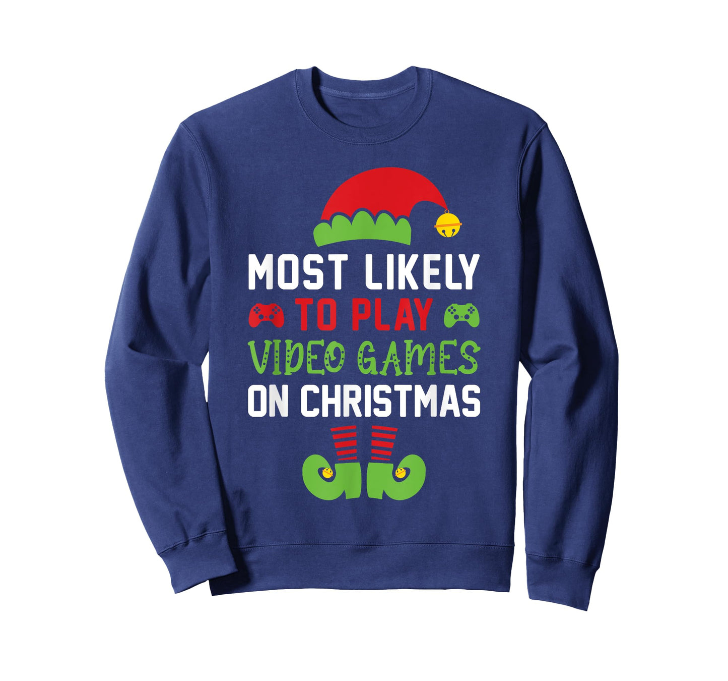 Gamer Elf Most Likely To Play Video Games Christmas T-Shirt