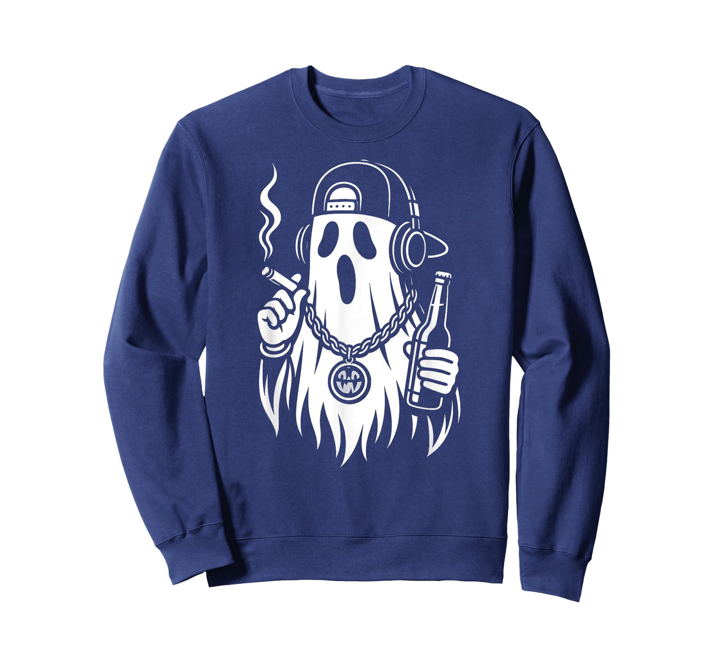 Ghost Halloween Beer Cigarette Hip Hop Men Women T-Shirt