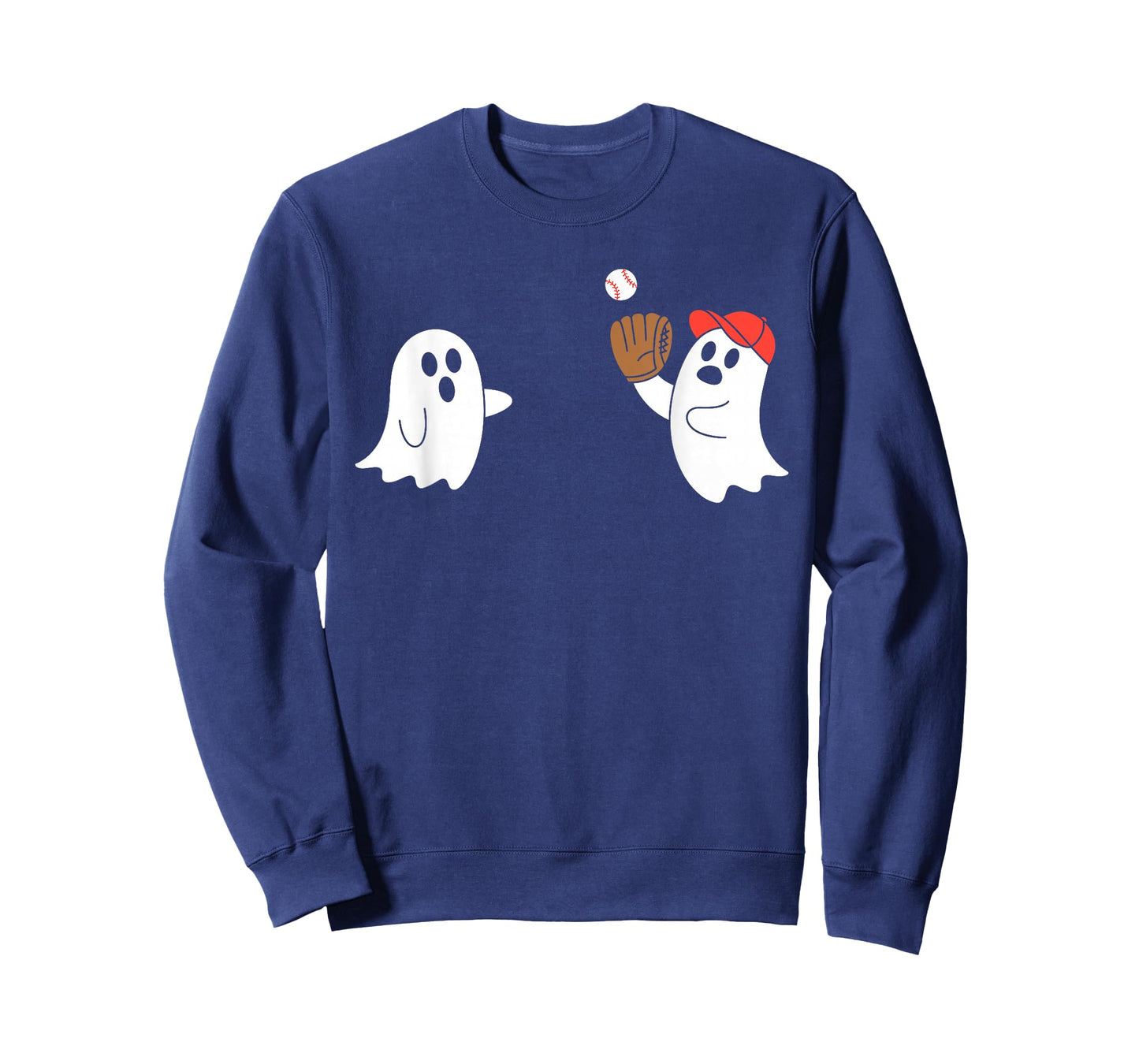 Cute Ghosts Playing Baseball Lovers Spooky Halloween Costume T-Shirt