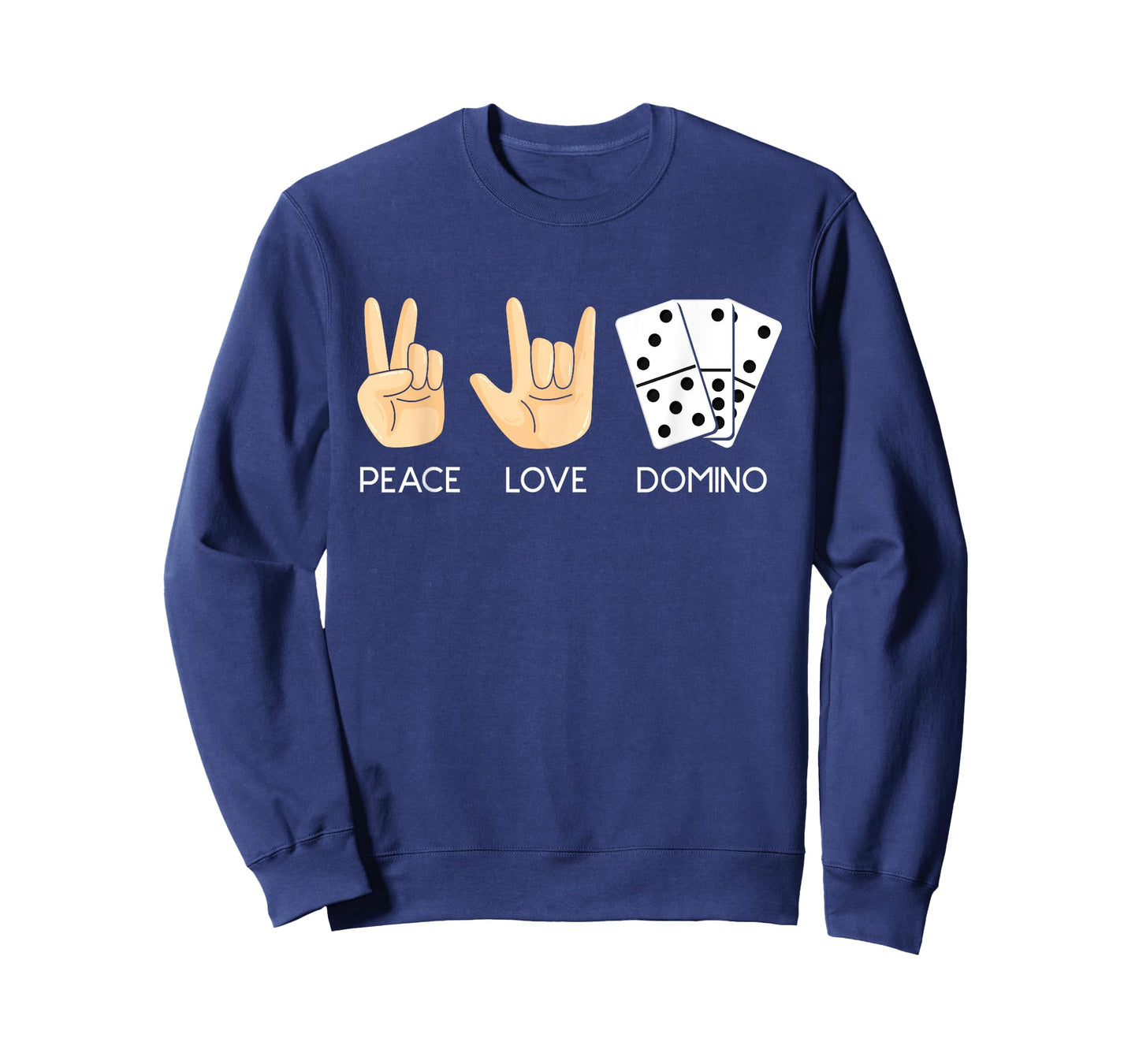 Peace Love Domino Hand Signs - Dominoes Lover Domino Player T-Shirt