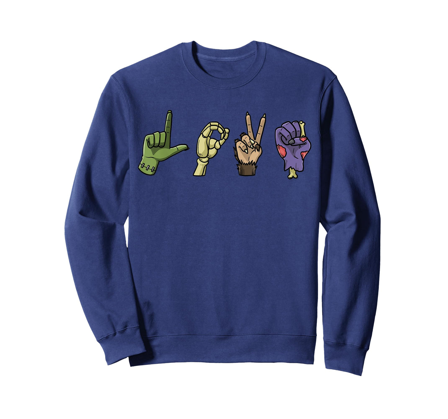 Halloween ASL LOVE Hand Sign Monsters Scary Creatures T-Shirt