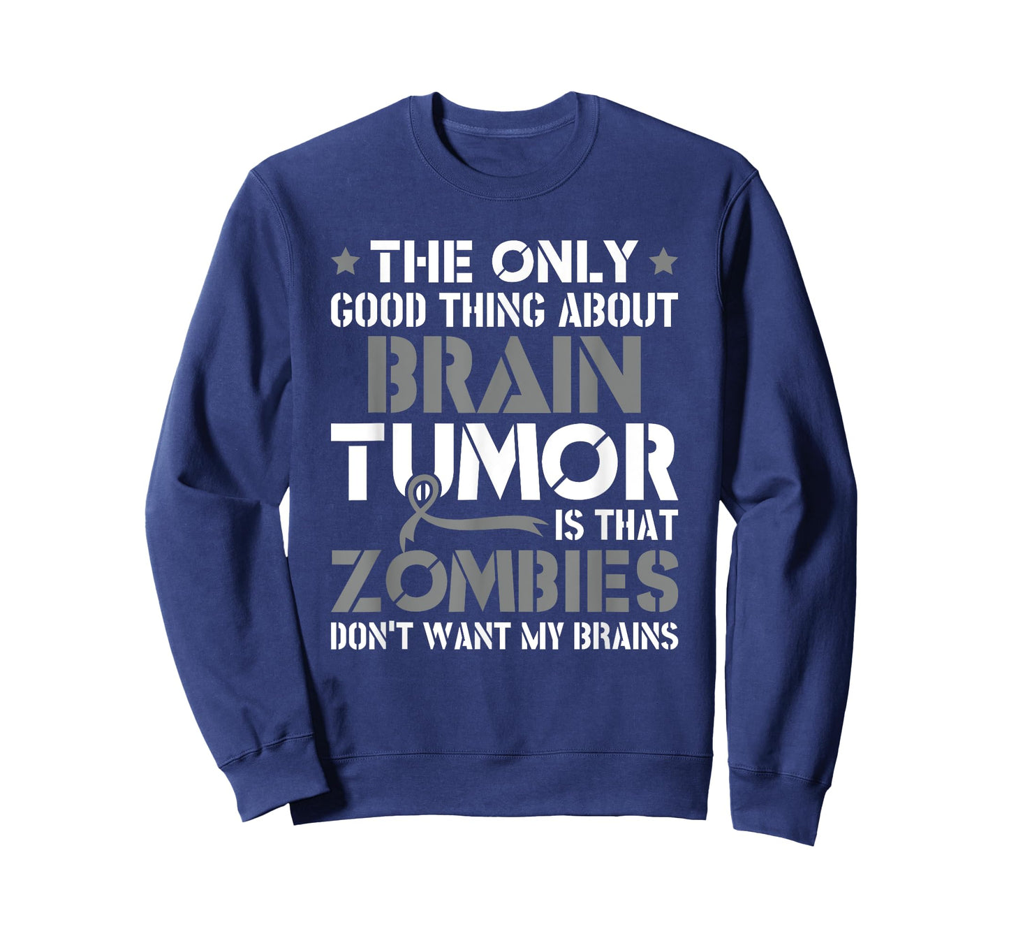 Zombies Will Not My Brain Funny Brain Cancer Awareness T-Shirt