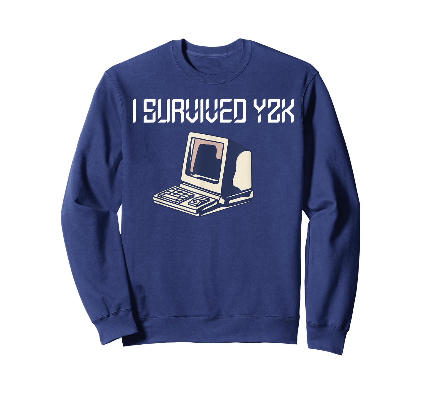 Retro 90s Computer Geek Tech Year 2000 Designs I Survived y2k Bug Millennium Glitch 1999 Funny Black Cotton Polyester T-Shirt