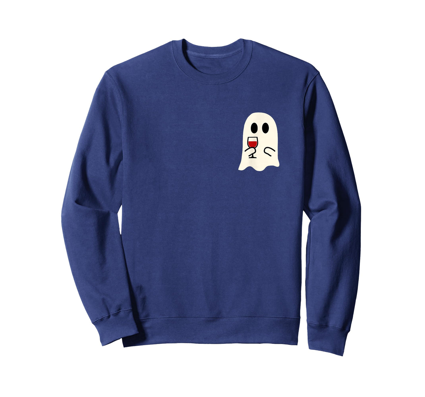 Cute Little Ghost Red Wine Glass Halloween T-Shirt