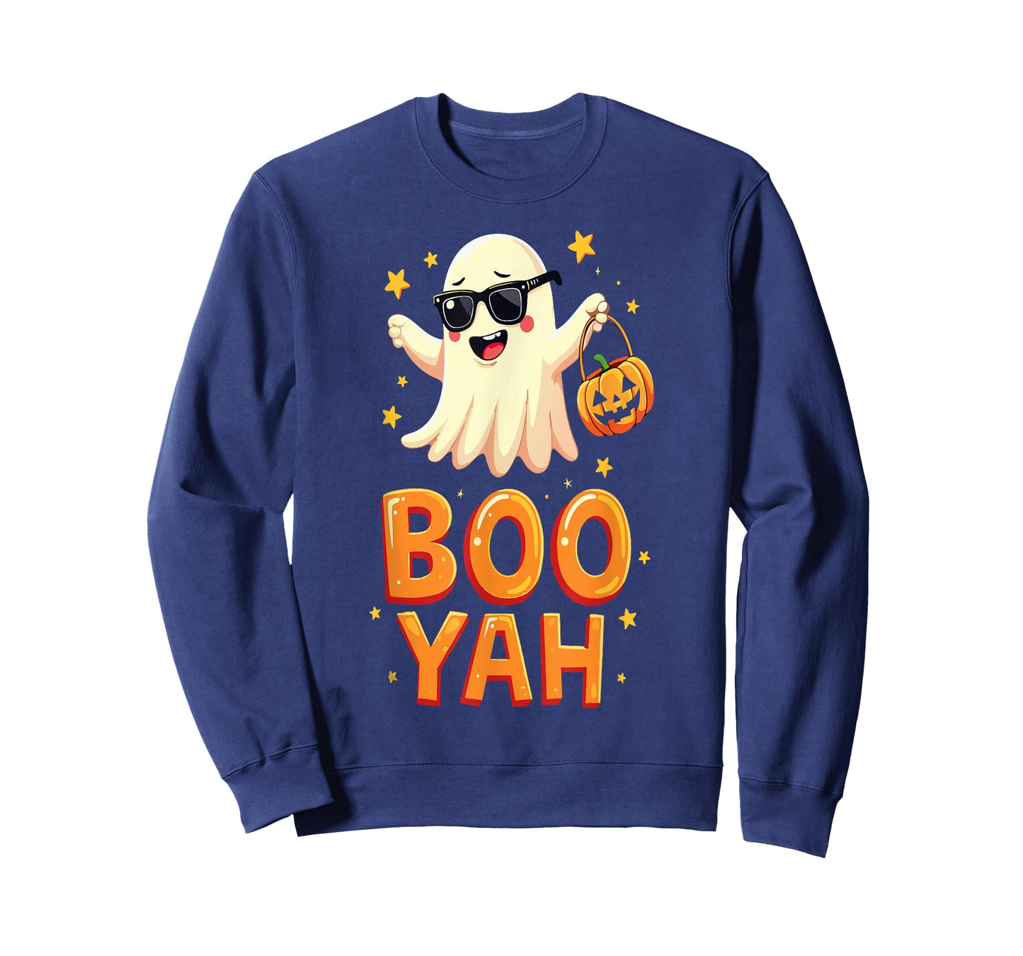 Funny Halloween Ghost Boo Yah Expression T-Shirt