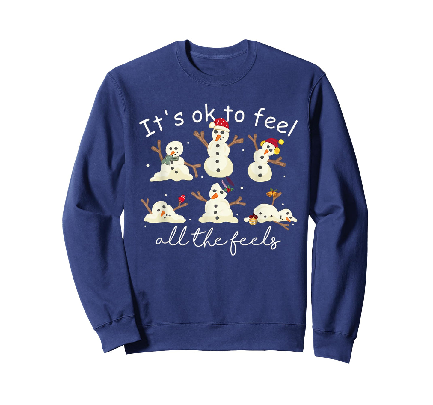 It's Ok To Feel All the Feels Mental Health Christmas T-Shirt
