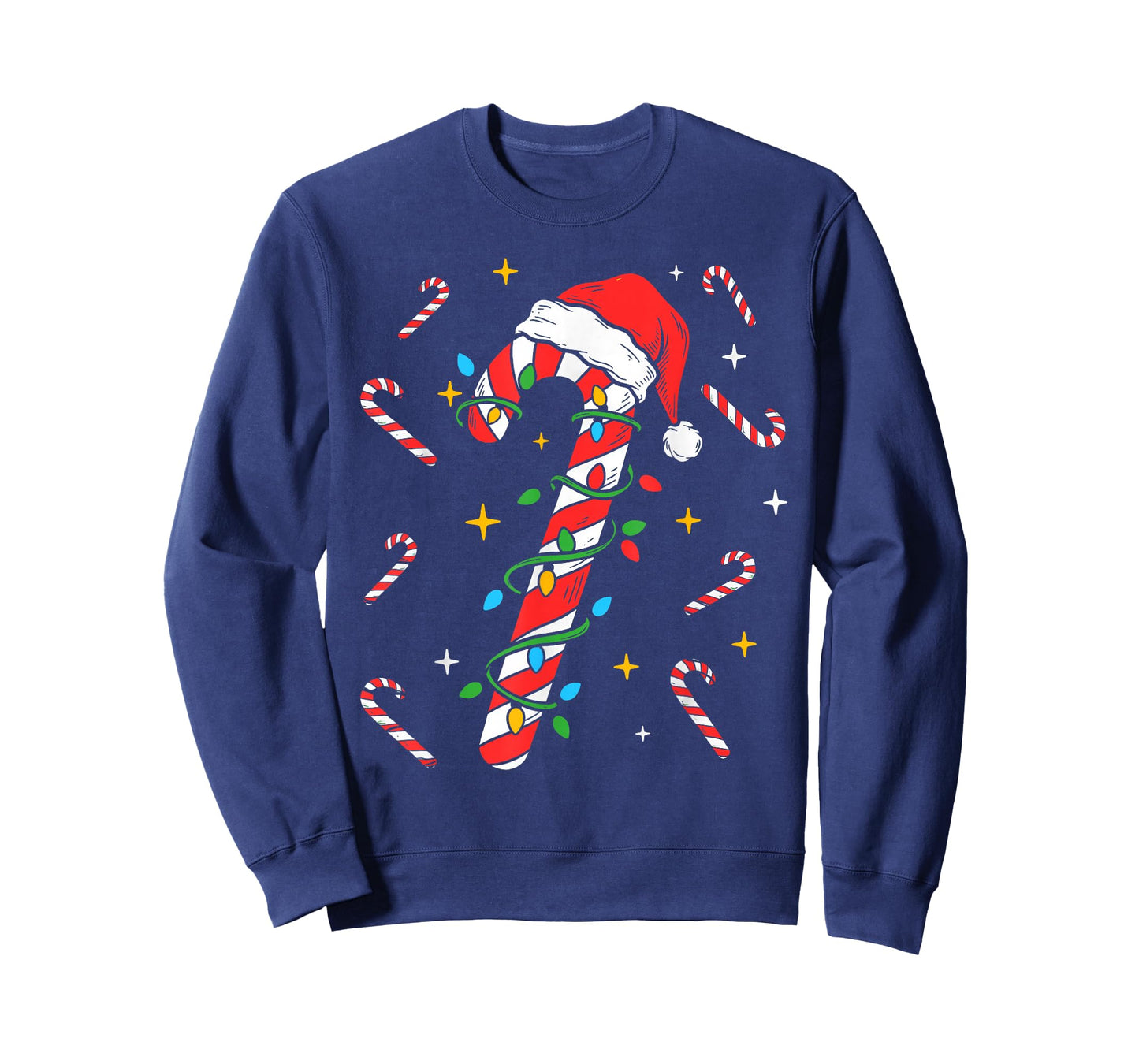 Candy Cane Christmas Shirt Santa Hat Family Matching Xmas T-Shirt
