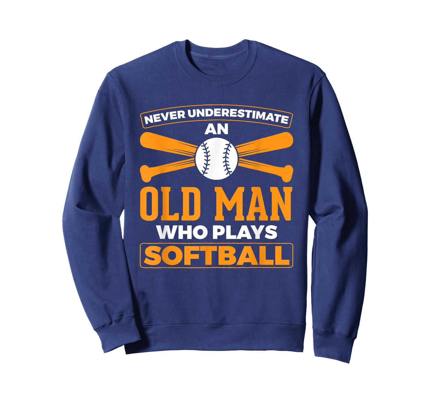 Never Underestimate Old Man Plays Softball Softball Player T-Shirt