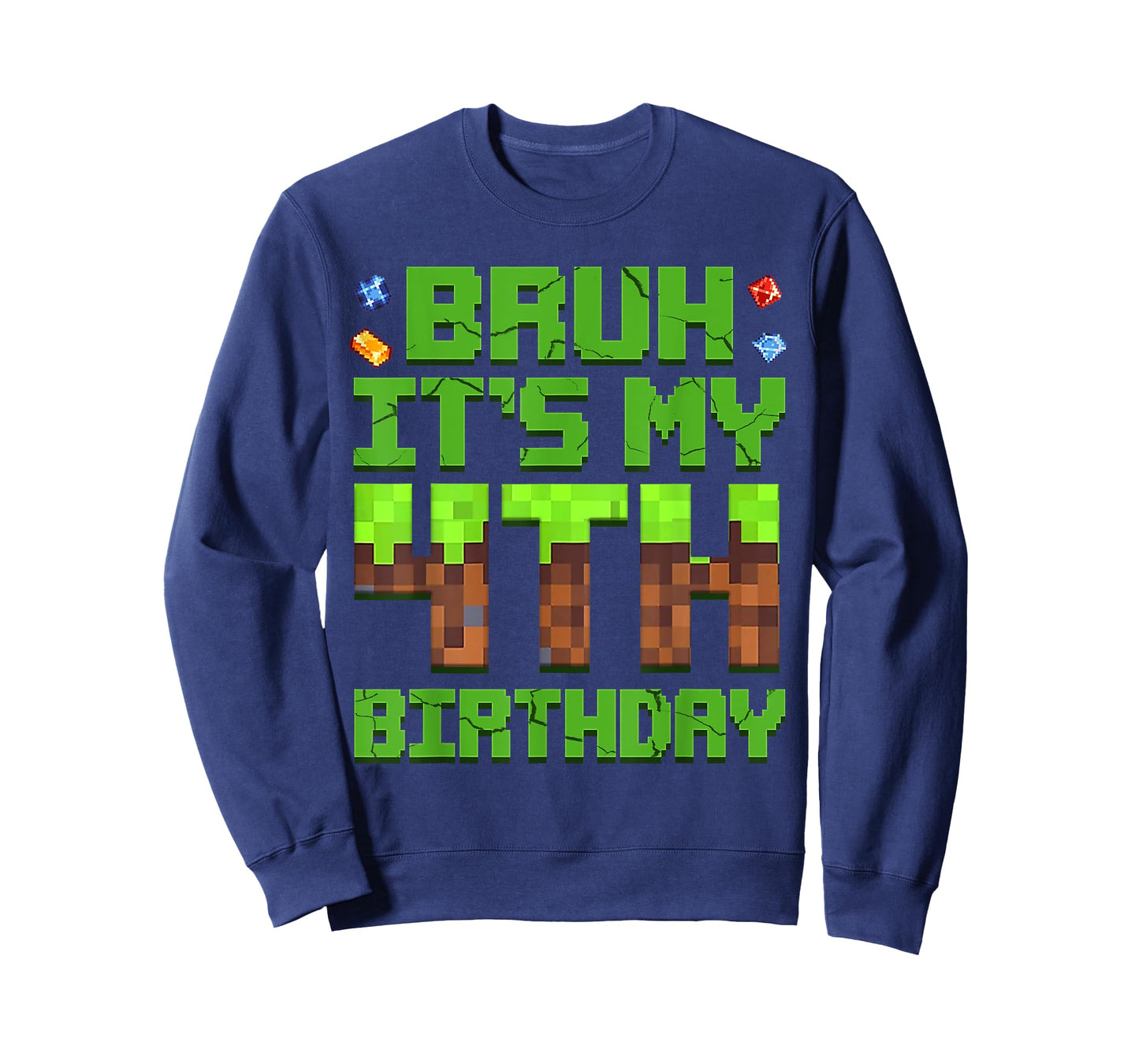 Boy Kids Bruh It's My 4th Birthday Birthday Boy Game Pixel T-Shirt