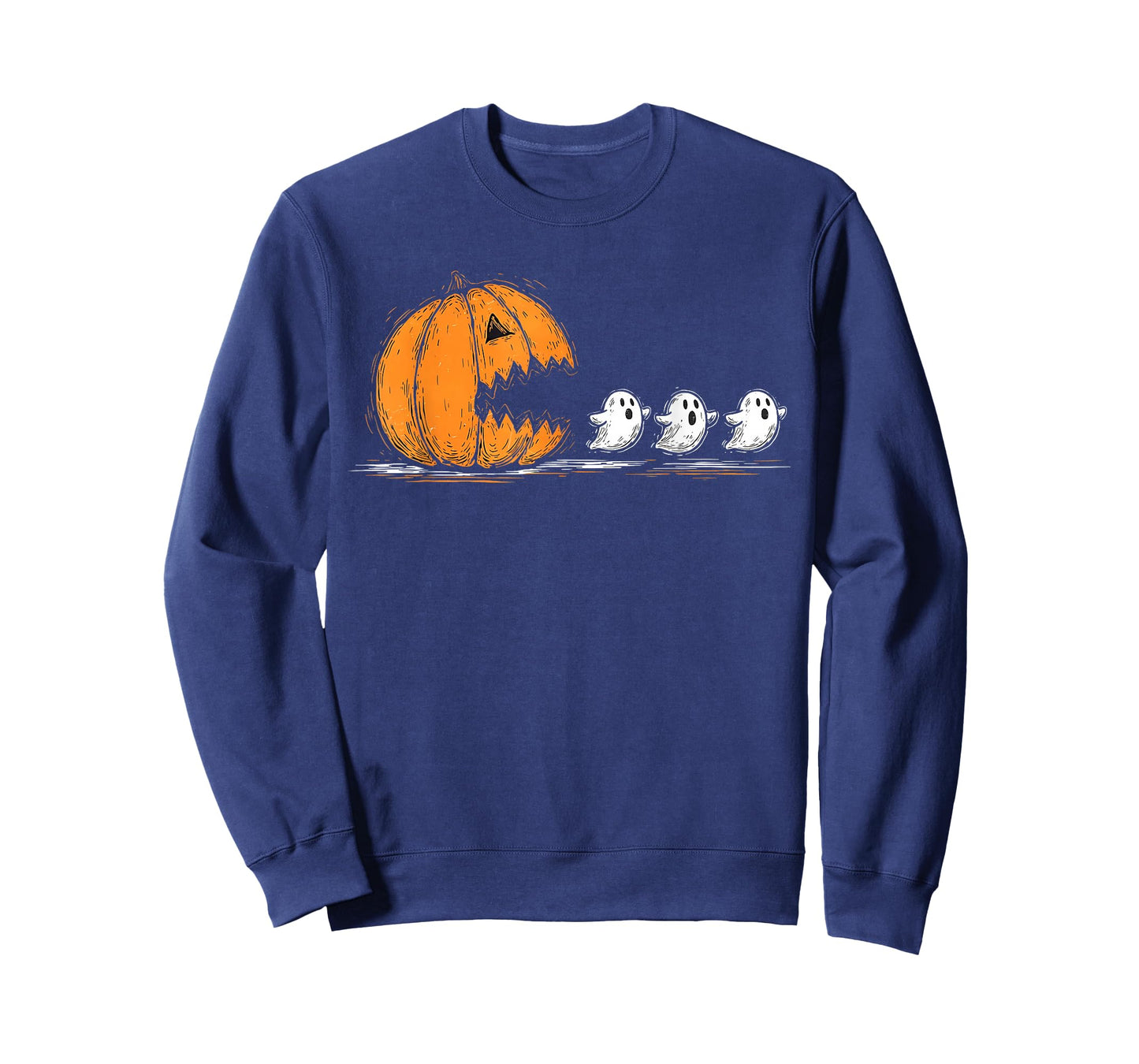 Halloween Gamer Pumpkin Eating Ghost Costume Men Boys Kids T-Shirt