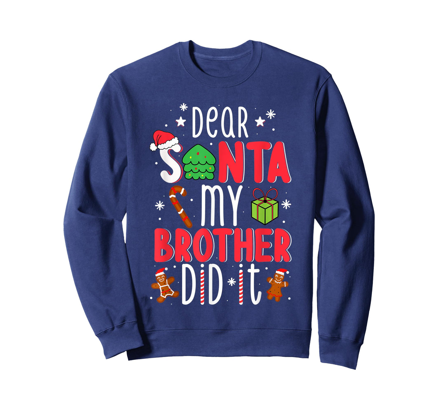 Dear Santa My Brother Did It Christmas Pajama Girl Kids Boys T-Shirt