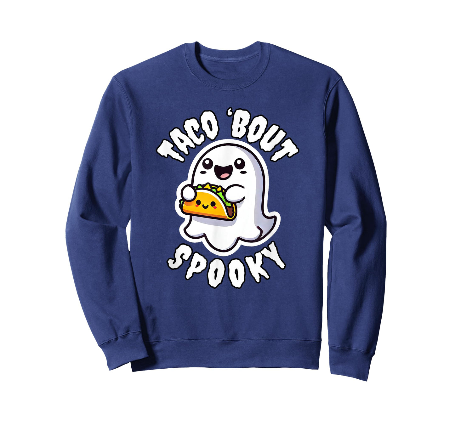 Taco' Bout Spooky Cute Ghost Holding a Taco Halloween Kids T-Shirt