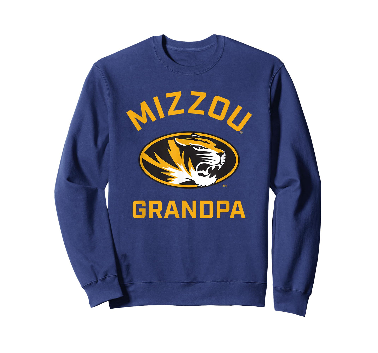 Campus Lab Mizzou Tigers Arched Grandpa T-Shirt - Black, Unisex-Adults, Short Sleeve, University Logo T-Shirt, Small
