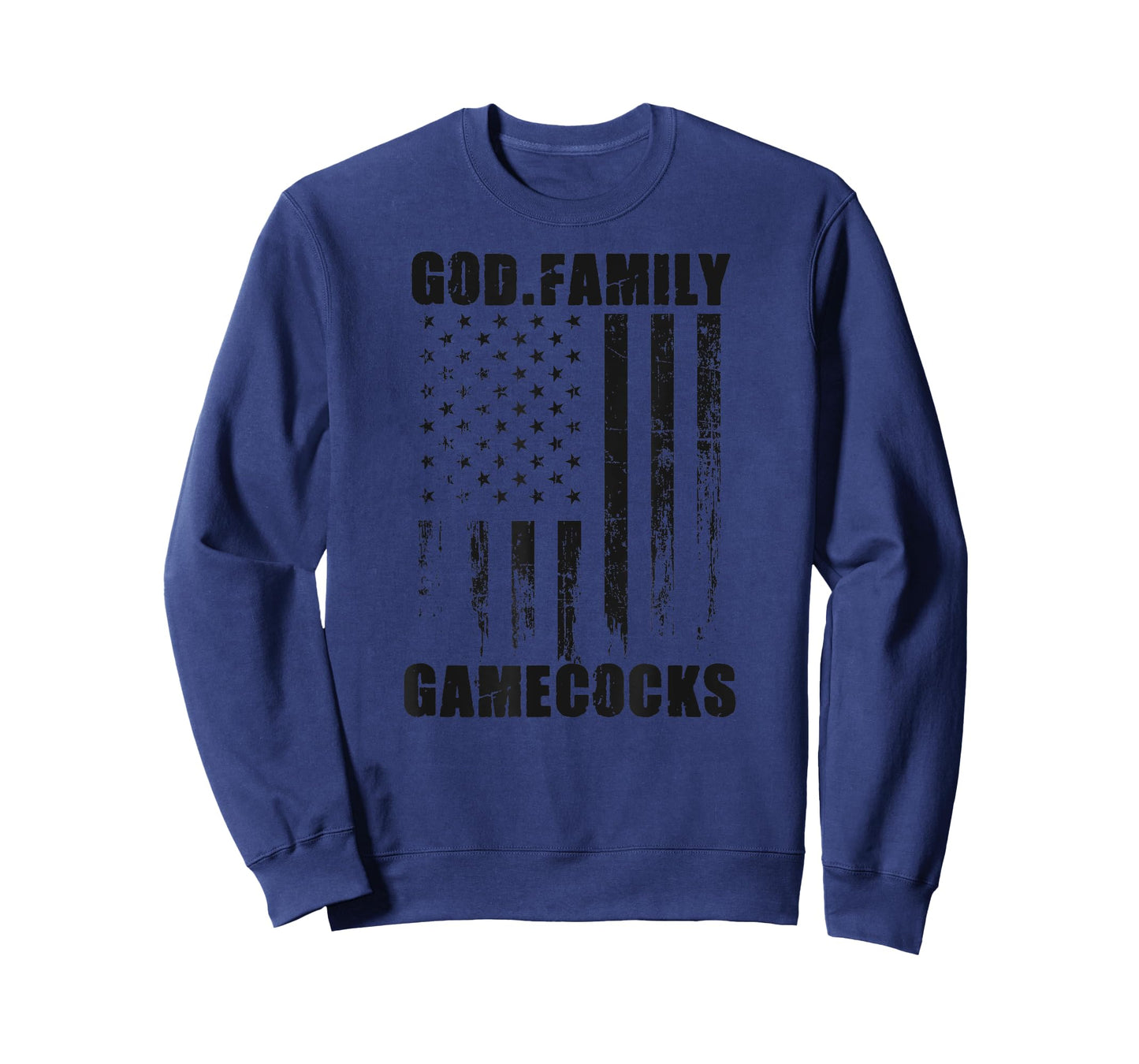 Screven County Gamecocks God. Family. Vintage USA Flag T-Shirt