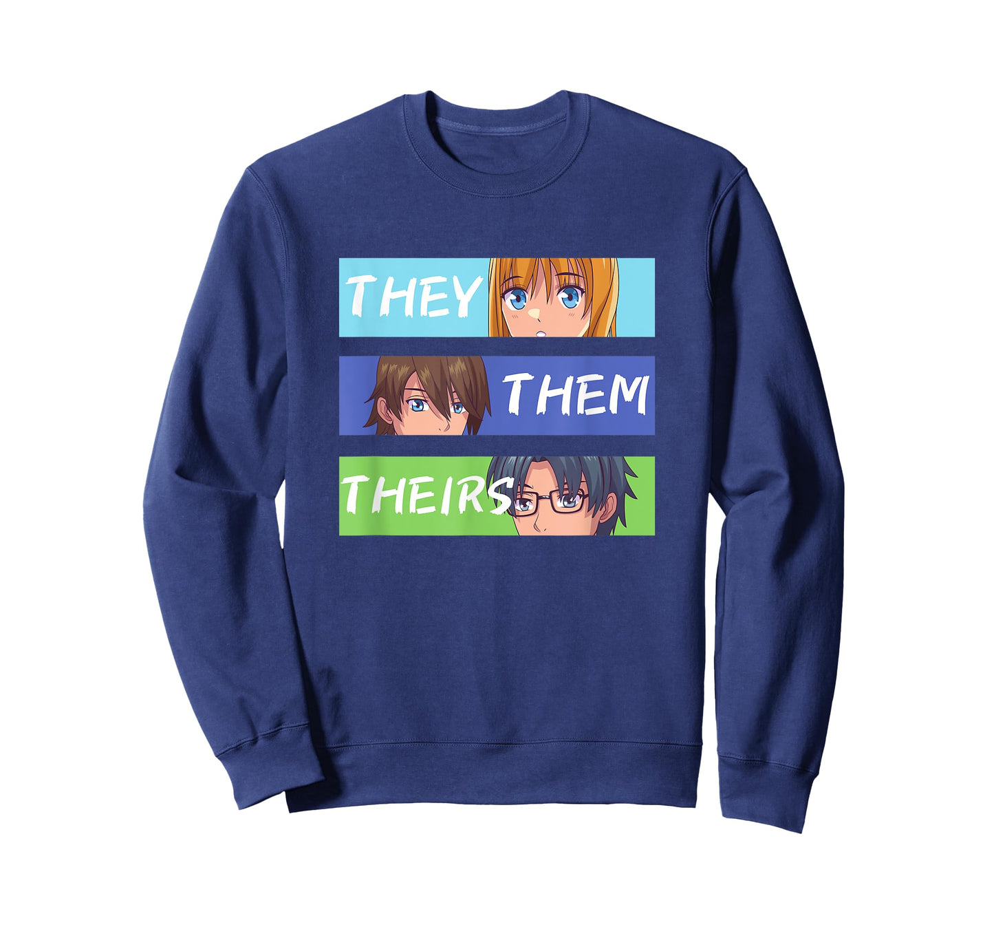 They Them Theirs Pronouns Anime T-Shirt
