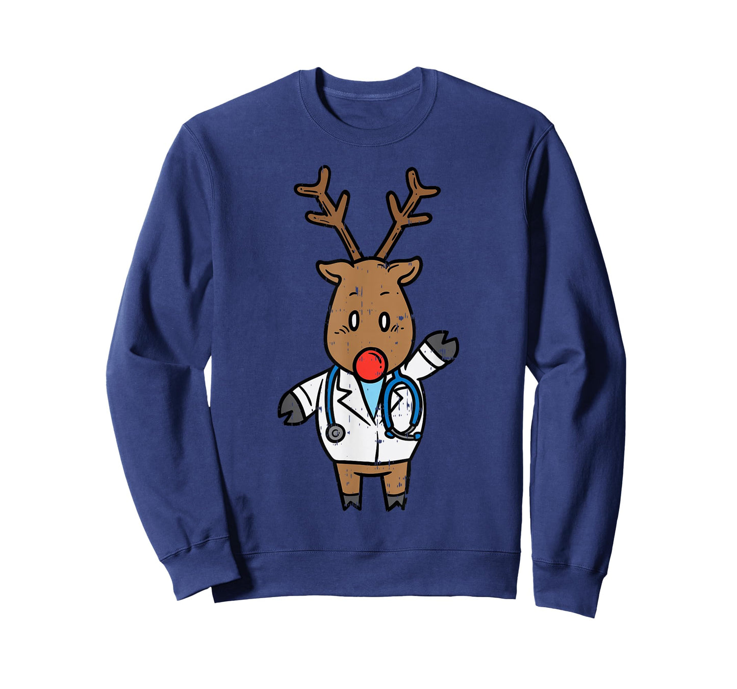 Reindeer Doctor Nurse Stethoscope Medical Christmas PJ T-Shirt