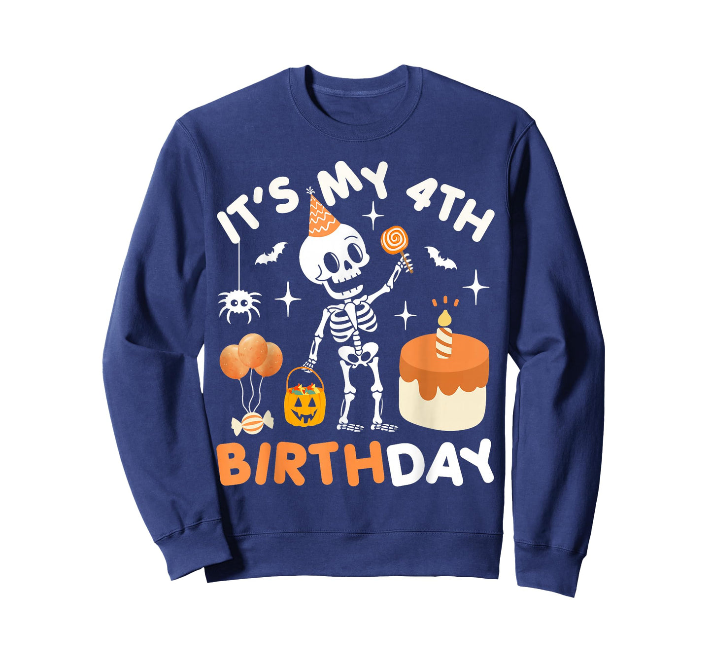 It's My 4th Birthday-Funny Halloween Skeleton 4th Bday Boys T-Shirt