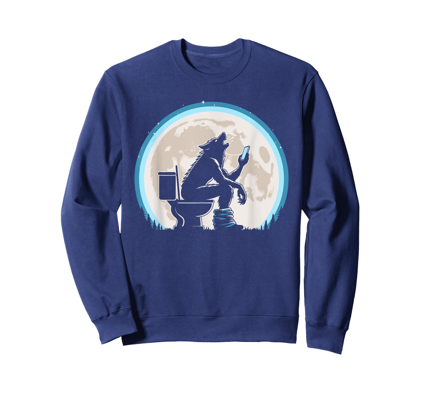 Funny Toilet Humor Werewolf or Wolf Howling at the Full Moon T-Shirt