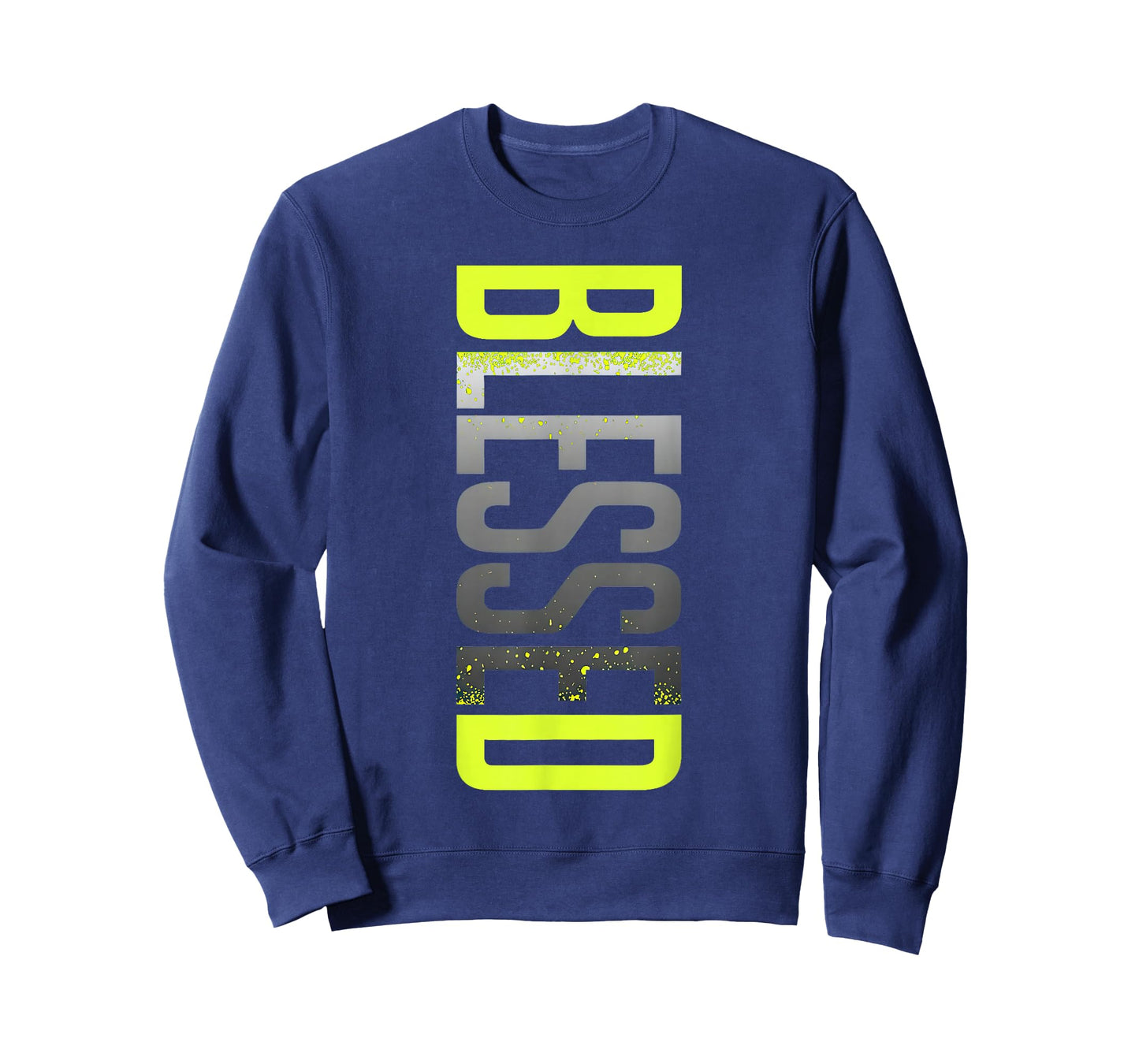 Neon Yellow Black Cool Grey Graphic Match T-Shirt - Sweatshirt | Navy