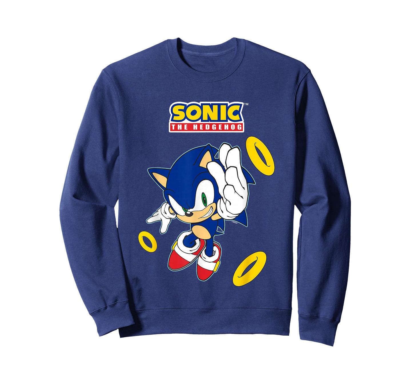 Sonic The Hedgehog In A Hurry Golden Rings Cool Shot T-Shirt