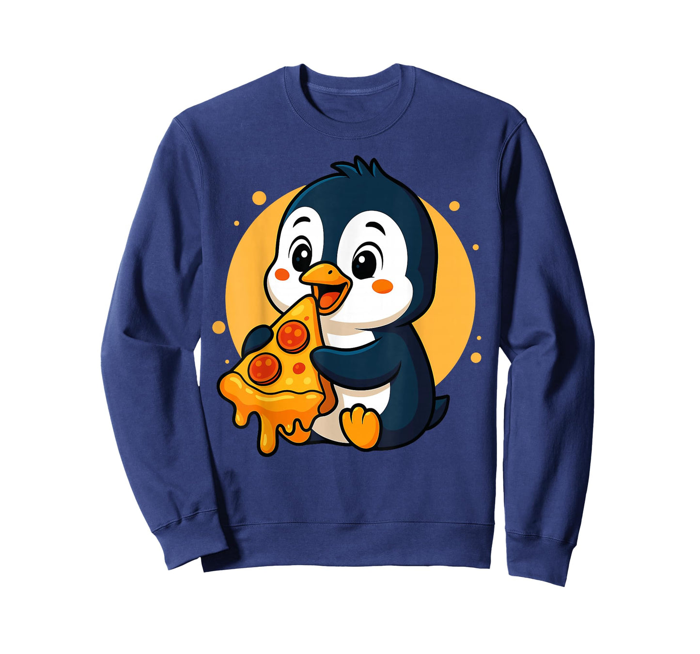 Funny Penguin Eating Pizza Graphic Boys Girls Penguin Lover T-Shirt