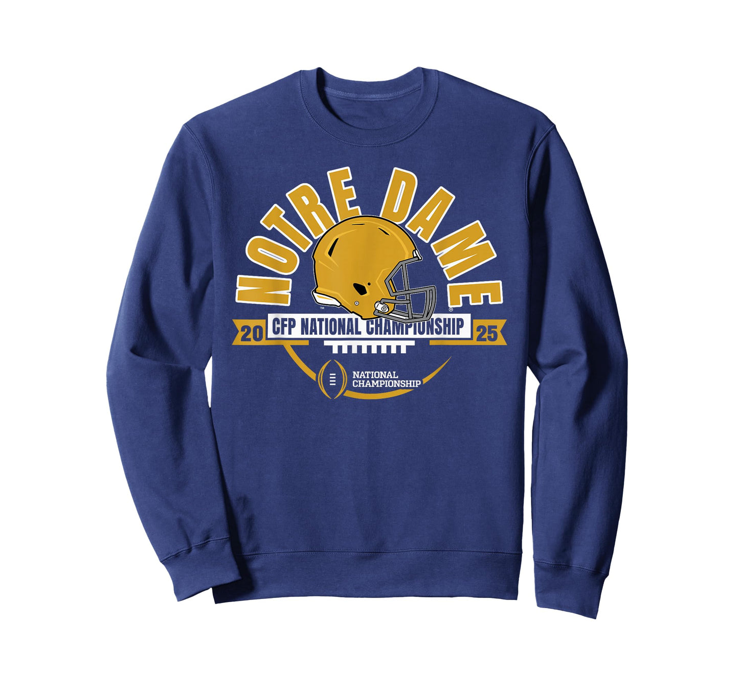 Elite Authentics Notre Dame Fighting Irish Unisex-Adult CFP National Championship T-Shirt - Blue - Small