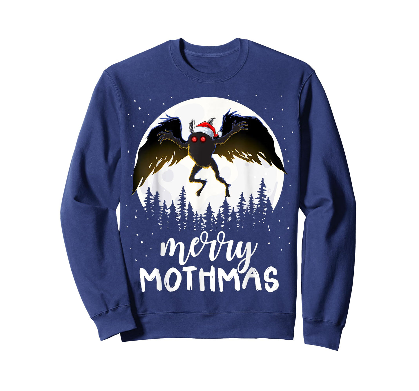 Christmas Mothman Merry Mothmas Creepy Folklore Cryptid Xmas T-Shirt