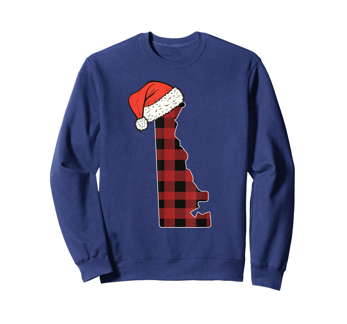 Delaware Plaid Christmas Santa Hat Holiday Matching Design T-Shirt