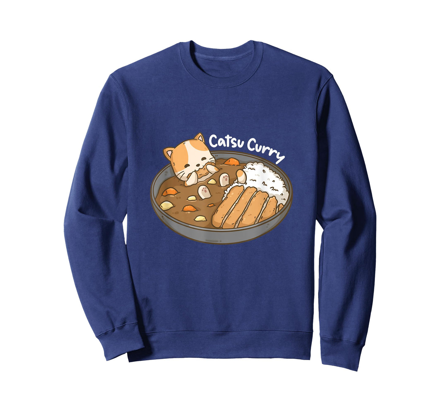 Catsu Curry Kawaii Anime Cat And Japanese Food Pun T-Shirt for Men Women Girls Kids