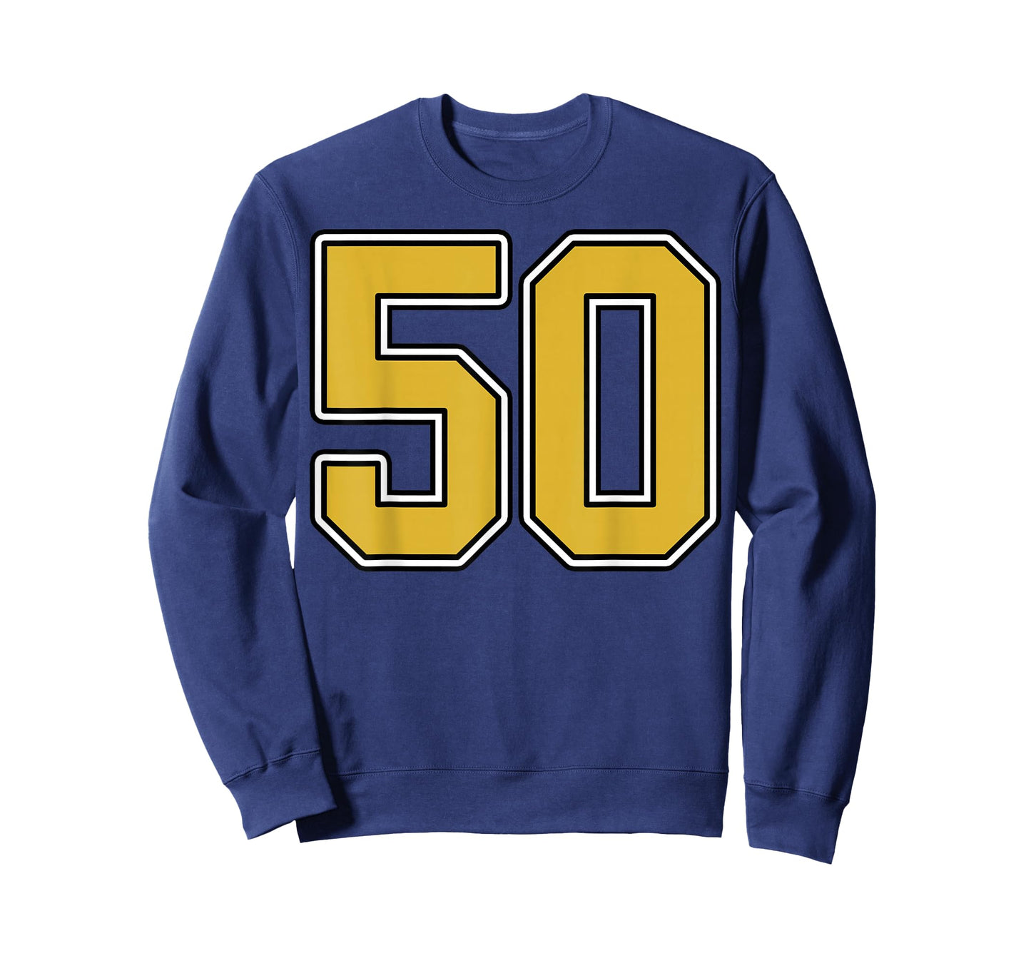 Old Gold Black White Sports Number 50 Jersey Uniform Player T-Shirt