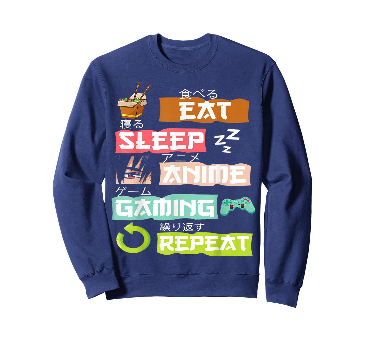 Eat Sleep Anime Gaming Repeat Kawaii Japanese Ramen T-Shirt