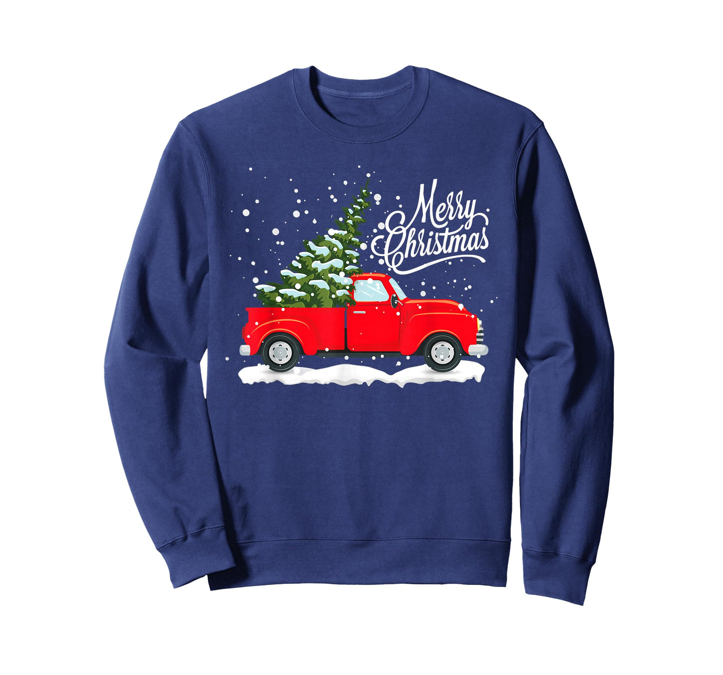 Vintage Red Truck Christmas Tree Pajama Family Xmas Party T-Shirt