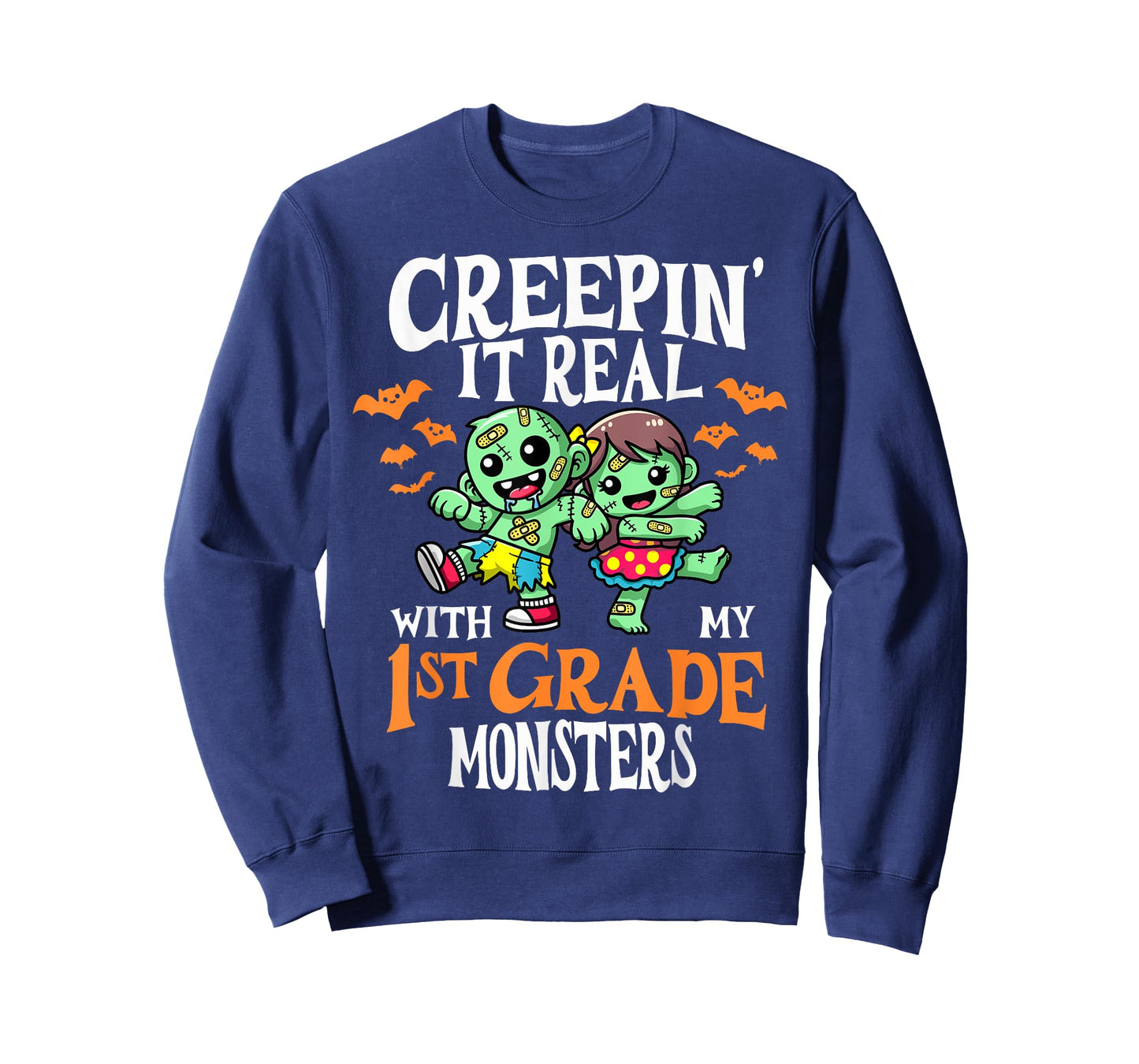 Creepin It Real Monster School 1st Grade Teacher Halloween T-Shirt