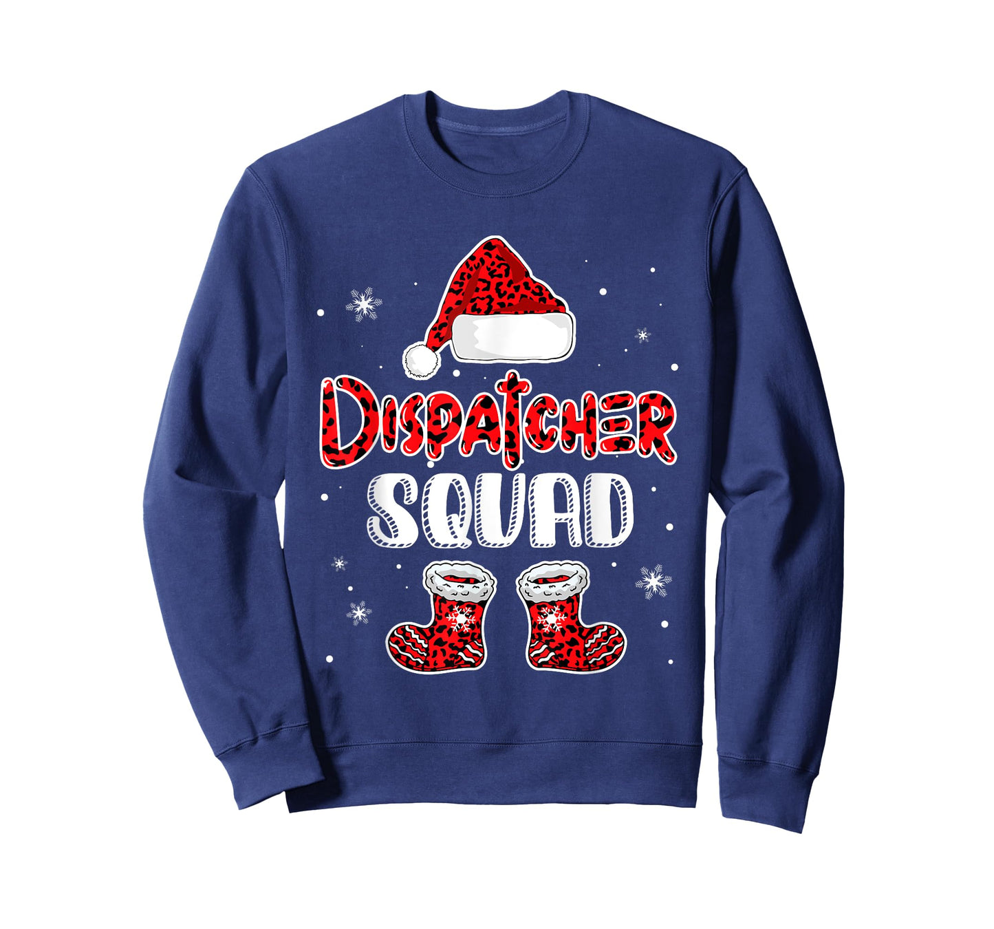 Dispatcher Squad Leopard Santa's Hat Christmas Dispatcher T-Shirt