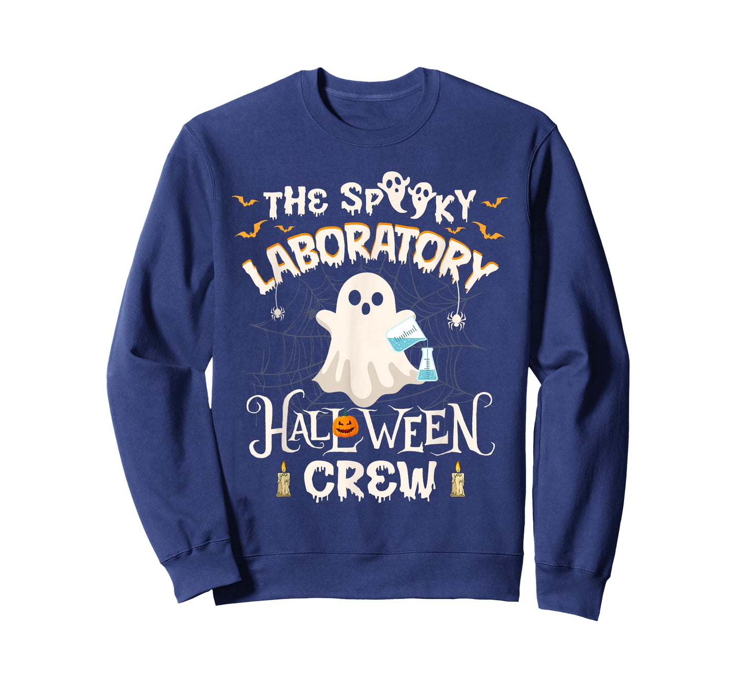 Funny Ghost The Spooky Laboratory Halloween Crew Lab Tech T-Shirt
