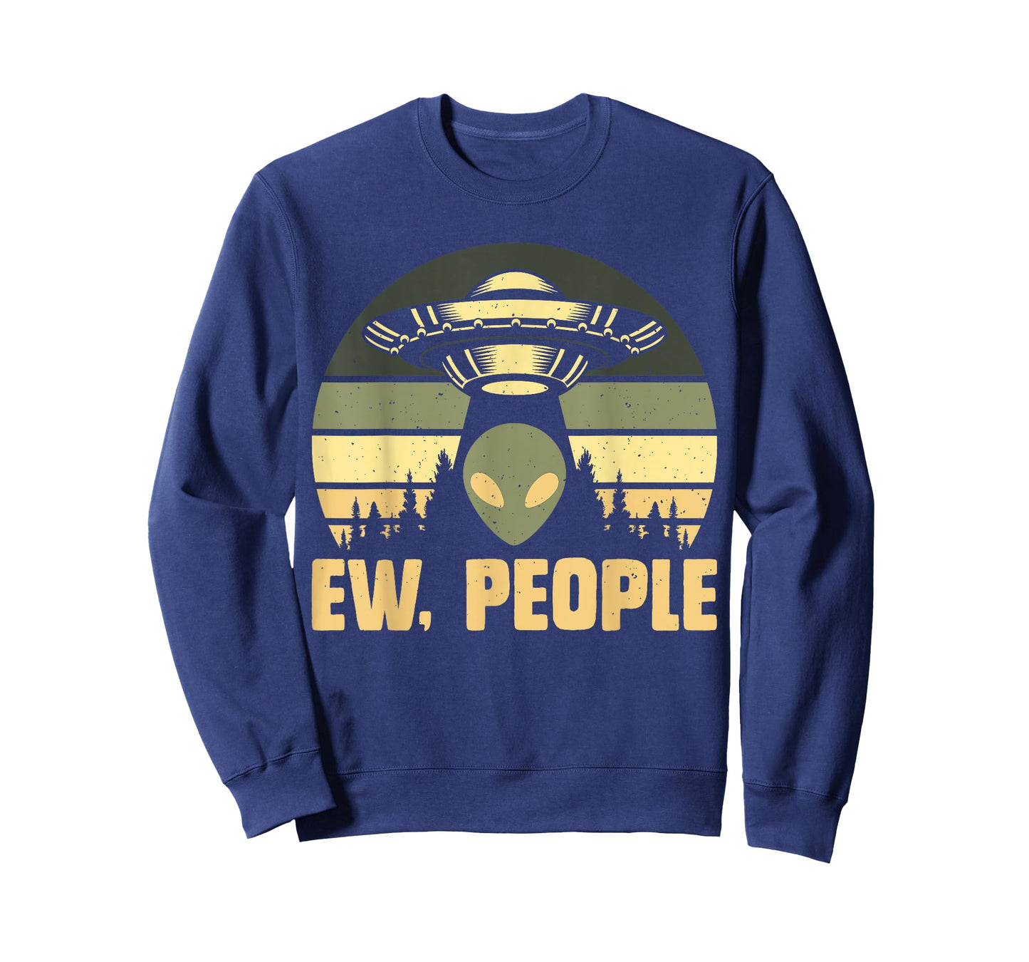 Funny Alien Gifts Extraterrestrial Aliens DAIMMER - Ew People - Ufo Alien T-Shirt, Flying Saucer - Black - Men's Unisex-Adults - Short Sleeve - Regular Fit - Small