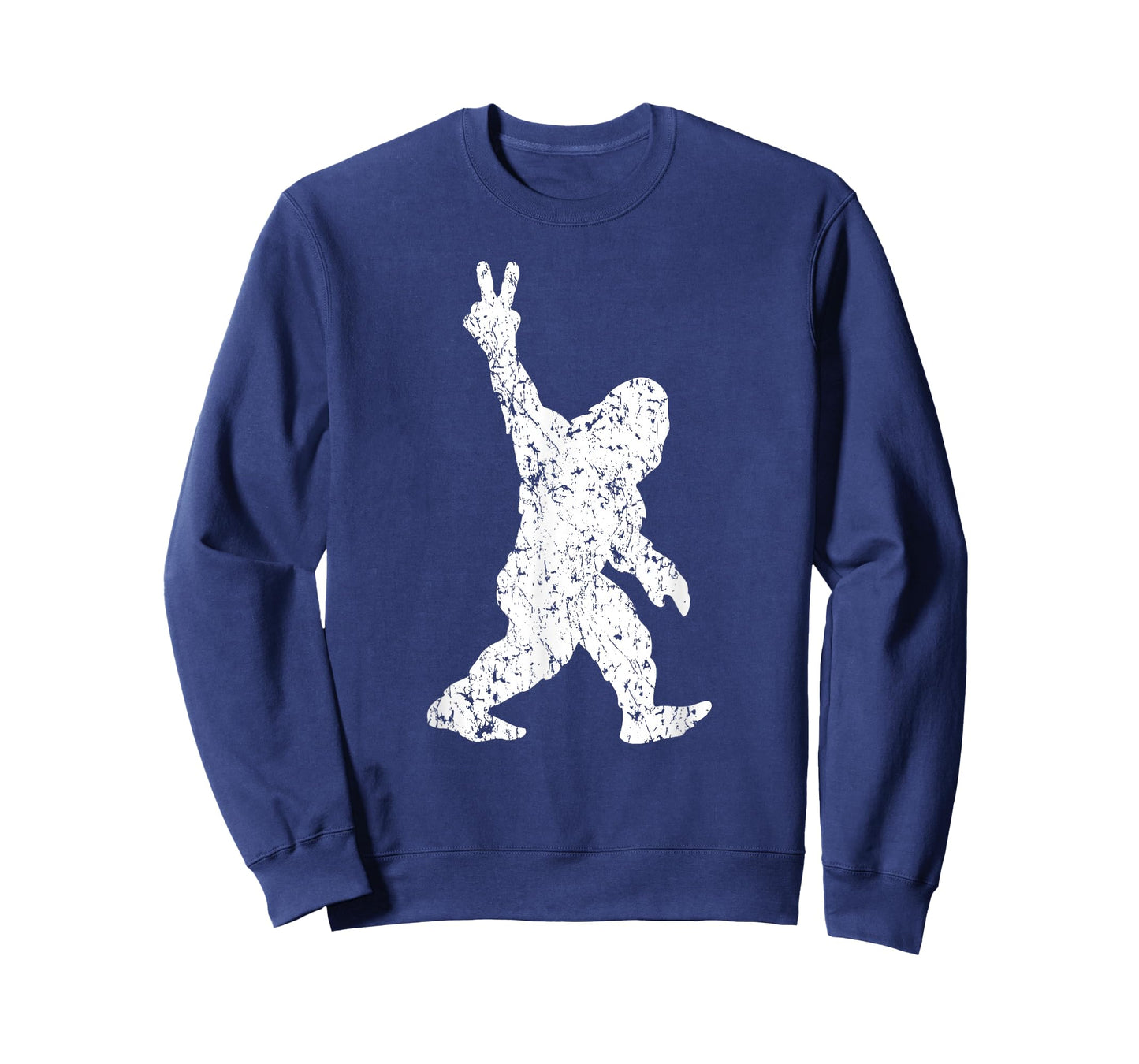 Funny Vintage Style Sasquatch Bigfoot Peace Sign Retro Yeti T-Shirt