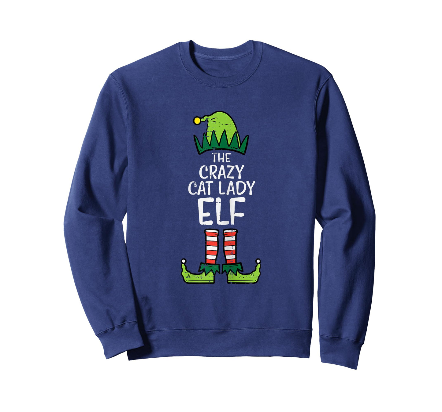 Crazy Cat Lady Elf Matching Christmas Family Women T-Shirt
