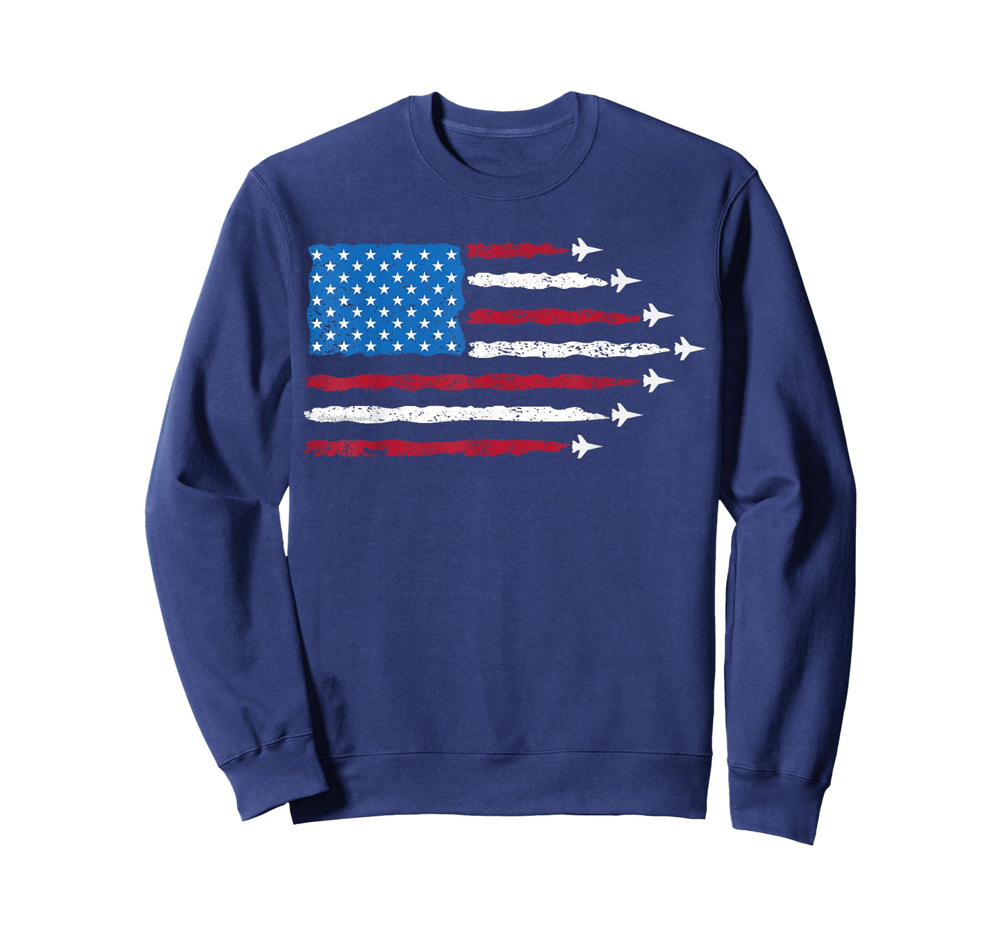 Patriotic Red White Blue USA Flag Fighter Jets 4th of July T-Shirt
