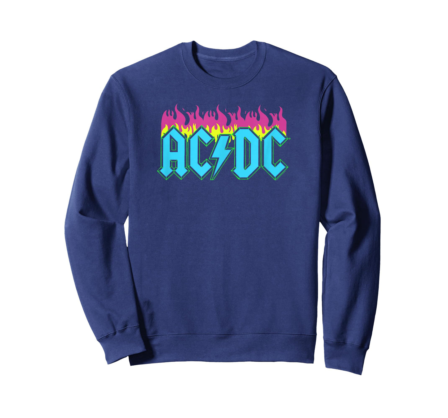 AC/DC Rock Music Band Neon Flames T-Shirt