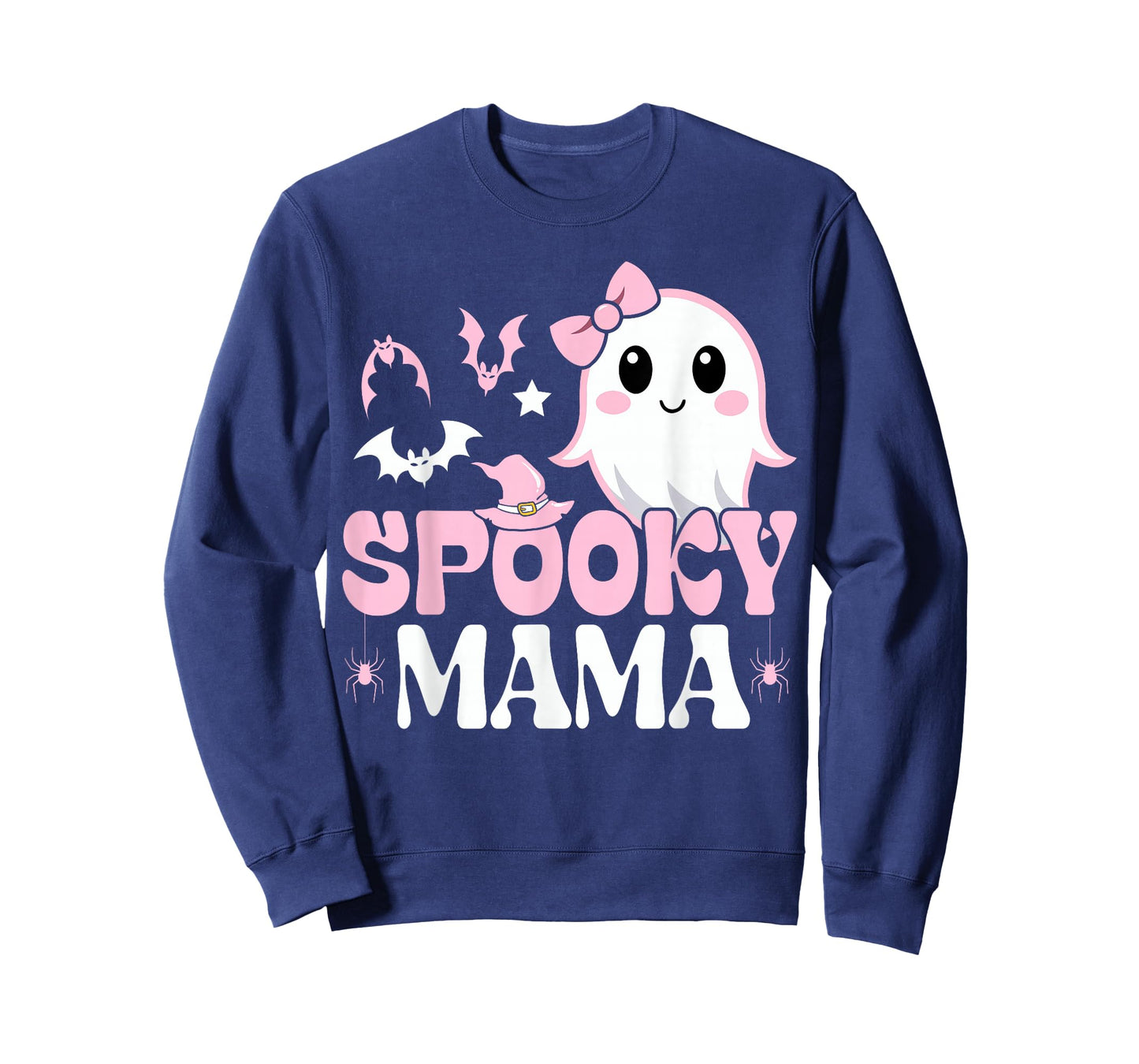 Spooky Mama Family Cute Pink White Ghost Boo Halloween T-Shirt