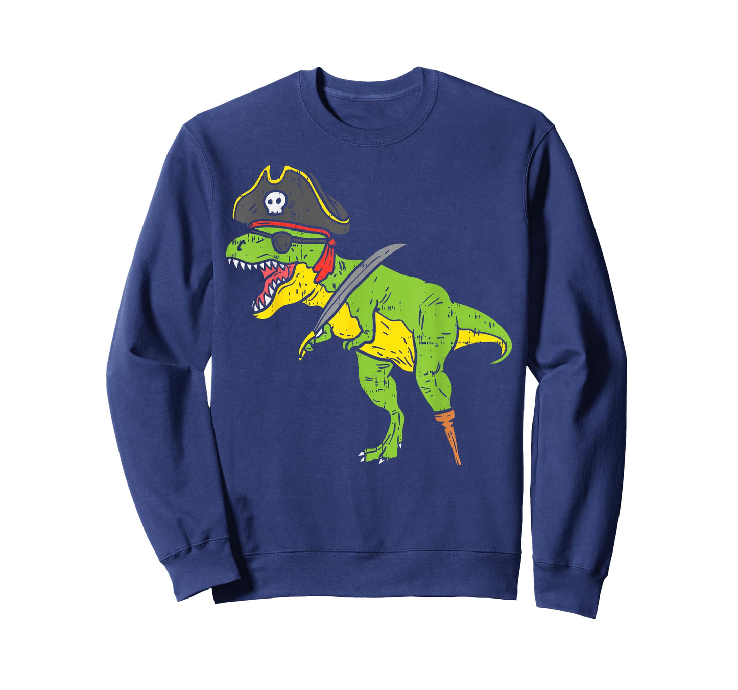 T-Rex Pirate Dinosaur Dino Funny Halloween Costume Boys Kids T-Shirt