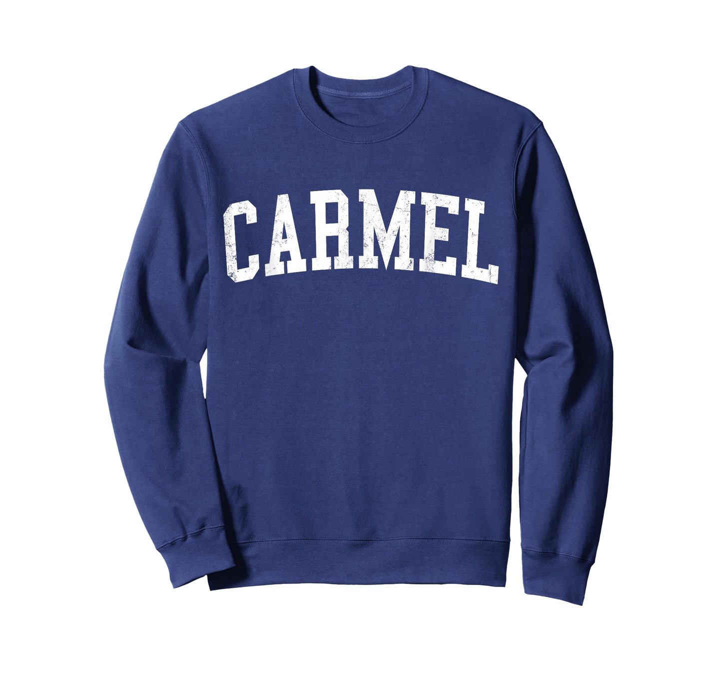Vintage Carmel IN Distressed White Varsity Style T-Shirt