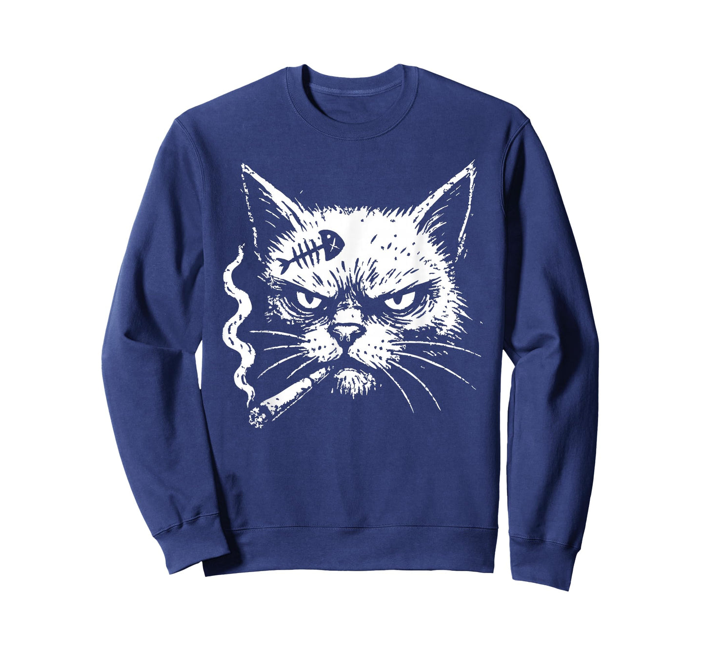 Cat Smoking Cigar Funny Attitude Humor Men Women T-Shirt