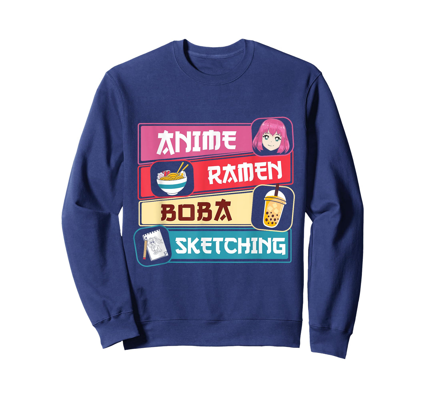 Anime Ramen Boba Sketching Otaku Kawaii Anime Lover T-Shirt