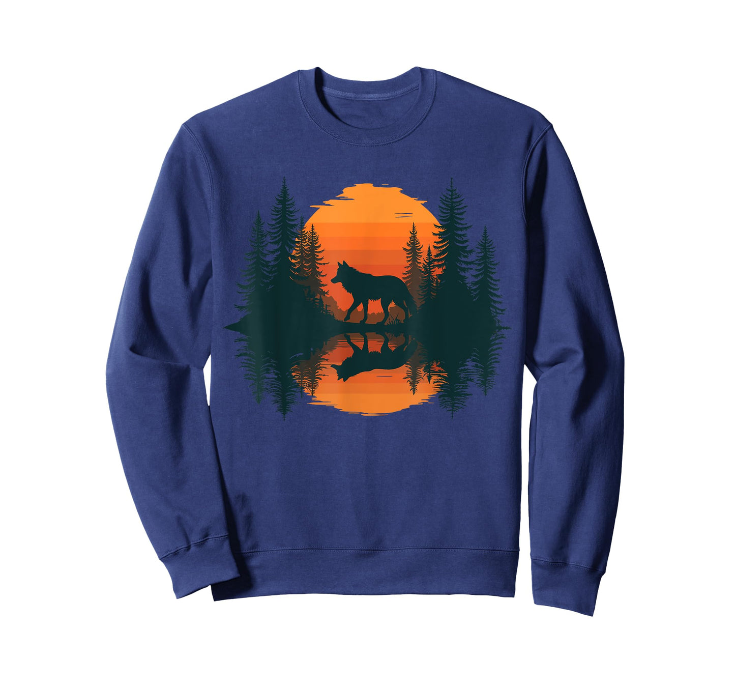 Graphic Tee Wolf Reflection Forest Nature Wildlife Outdoor T-Shirt