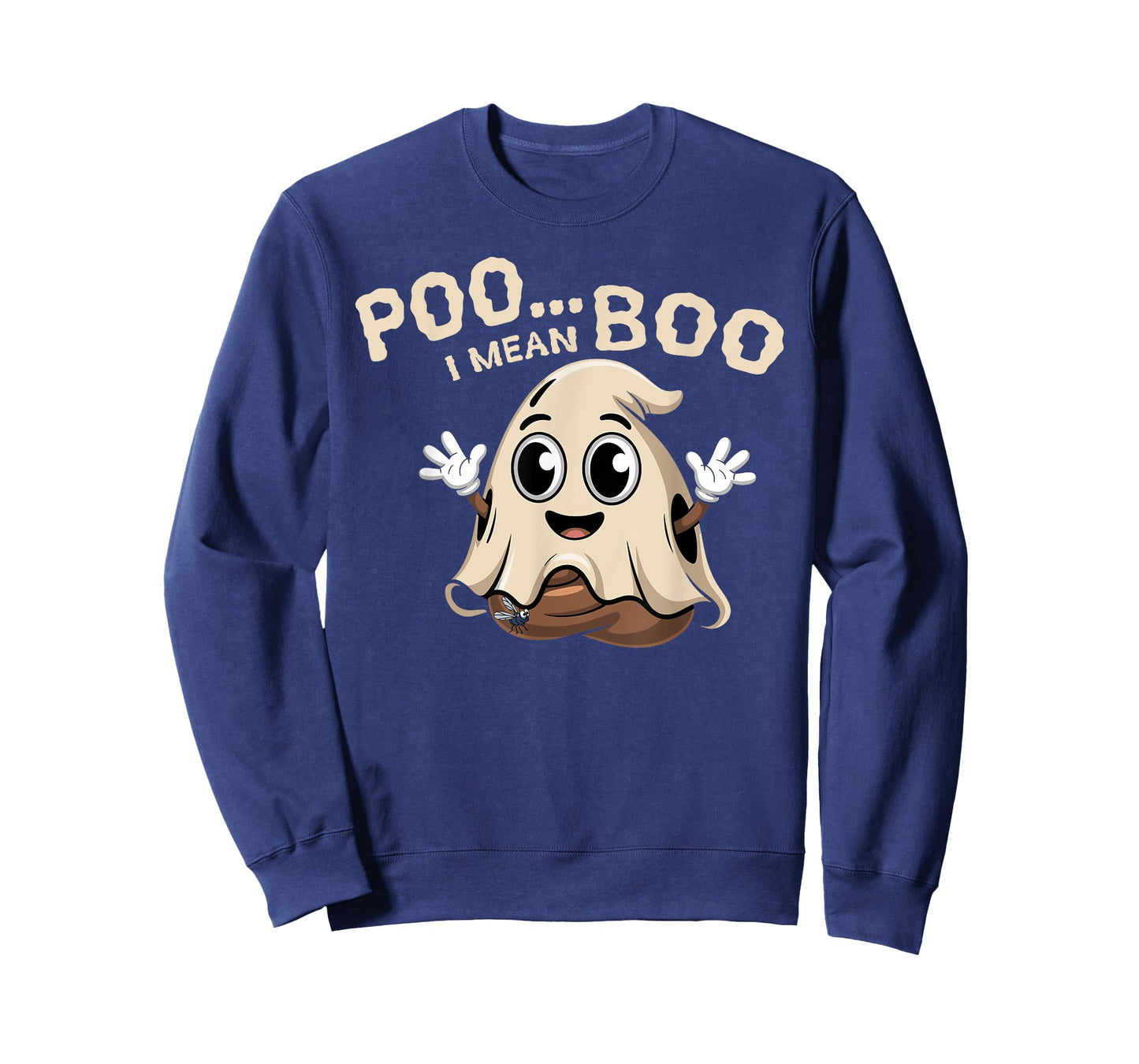 Poop Emoticon Poo Ghost Halloween Costume Kid Poo I Mean Boo T-Shirt