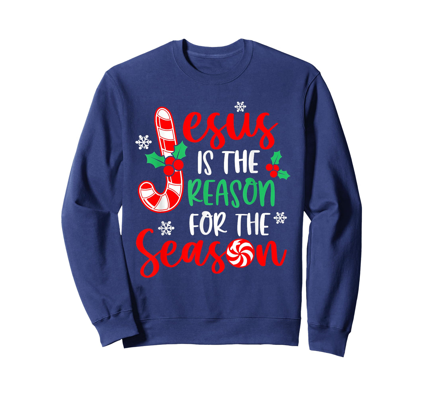 Jesus is The Reason for The Season Christmas Xmas Candy Cane T-Shirt