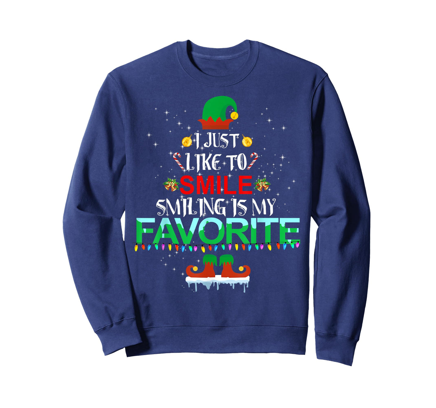I Just Like To Smile Smiling Is My Favorite Elf Christmas T-Shirt